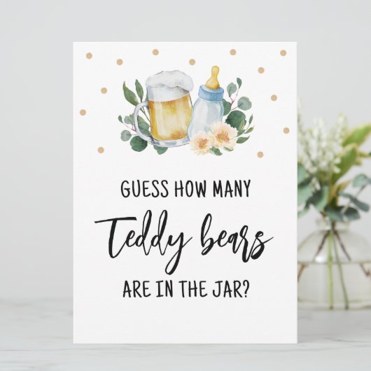 Rate, wie viele Teddy Bears Candies Sign Game Einladung (Stehend Vorderseite)