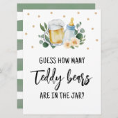 Rate, wie viele Teddy Bears Candies Sign Game Einladung (Vorne/Hinten)
