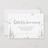 Rate wie viele | Winter Blue Baby Shower Game Invi Einladung (Vorderseite)