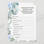 Rate wie wenig Peanut Elephant Baby Shower Game Einladung (Vorne/Hinten)