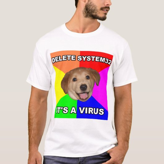 Ratehund sagt: Löschen Sie das Virus T-Shirt (Vorderseite)