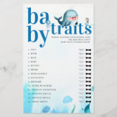 Raten Sie Baby Features Duschgame Niedlich Blue Wh Flyer (Vorne)