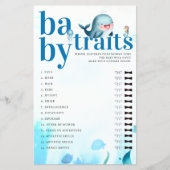 Raten Sie Baby Features Duschgame Niedlich Blue Wh Flyer (Vorne)