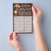 Raten Sie Baby Food OM Cowboy Baby Duschkarte Flyer (Handgriff)