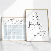 Raten Sie Baby's Anreisedatum Baby Shower Game Pos Poster