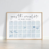 Raten Sie Baby's Anreisedatum Baby Shower Game Pos Poster