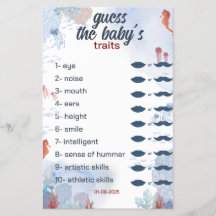 Raten Sie das Baby Game Under Sea Baby Shower