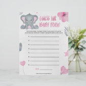 Raten Sie das Babynahrung [Babyelephant [Rosa] Briefbogen (Stehend Vorderseite)