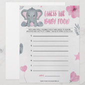 Raten Sie das Babynahrung [Babyelephant [Rosa] Briefbogen (Vorne/Hinten)