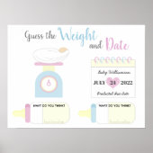 Raten Sie das Gewicht und das Date Baby Dusche Spi Poster (Vorne)