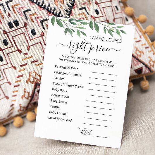 Raten Sie das richtige Spiel mit Baby Shower Party Einladung