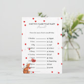 Raten Sie den Namen der Baby-Baby-Duschkarte Einladung (Stehend Vorderseite)