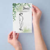 Raten Sie die Dress Eukalyptus Brautparty Game Car Flyer (Handgriff)