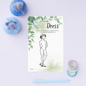 Raten Sie die Dress Eukalyptus Brautparty Game Car Flyer (Einzeln)