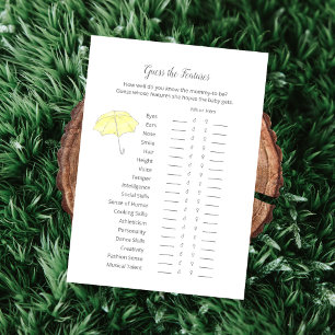 Raten Sie die Features der Baby Sprinkle Game Card