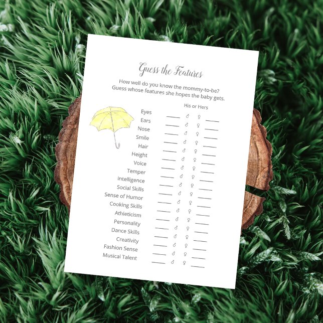 Raten Sie die Features der Baby Sprinkle Game Card (Von Creator hochgeladen)