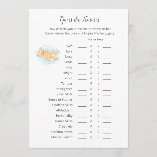 Raten Sie die Features Game Boy Teddy Bärenkarte Programm (Vorderseite)