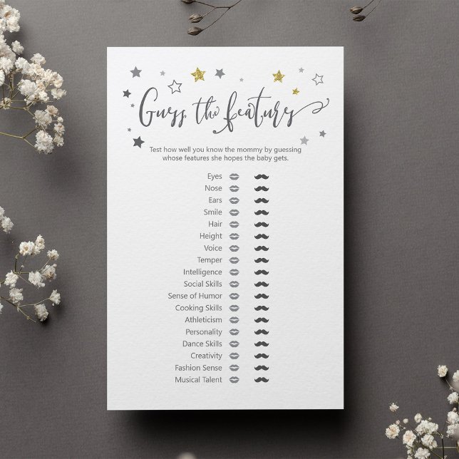 "Raten Sie die Funktionen" Baby Trait Gender Revea (Von Creator hochgeladen)