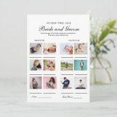 Raten Sie ihre alte Braut- und Duschspielkarte Ankündigung (Stehend Vorderseite)