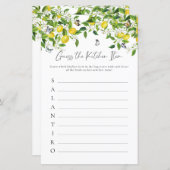 Raten Sie Küchenartikel | Lemon Brautparty Game (Vorne/Hinten)