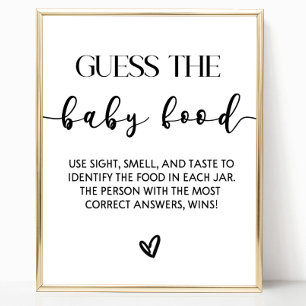 Raten Sie mal das Baby Food Baby Duschgel-Logo Poster