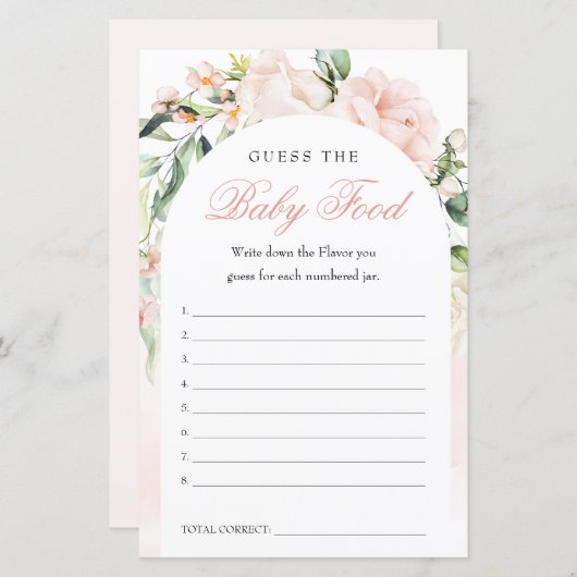 Raten Sie mal das Baby Food Baby Duschspiel (Vorne/Hinten)