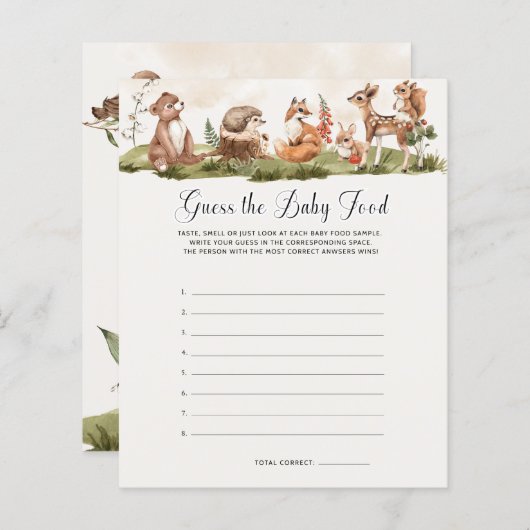 Raten Sie mal das Baby Food Baby Shower Game (Vorne/Hinten)