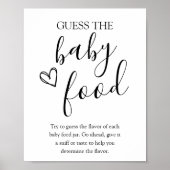 Raten Sie mal das Baby Food Baby Shower Game Sign Poster (Vorne)