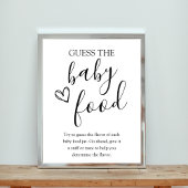 Raten Sie mal das Baby Food Baby Shower Game Sign Poster