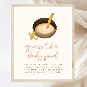 Raten Sie mal das Baby Food Boho Baby Shower Game  Poster