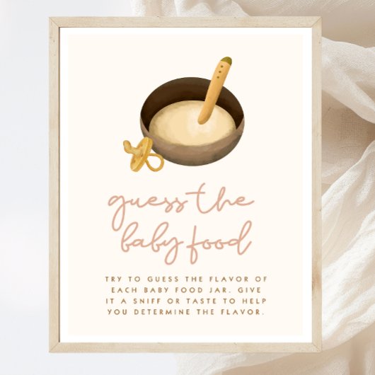 Raten Sie mal das Baby Food Boho Baby Shower Game  Poster