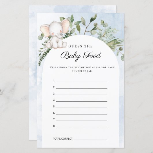 Raten Sie mal das Baby Food Boy Blue Baby Duschspi (Vorne/Hinten)