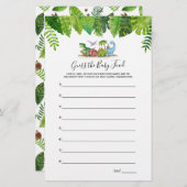 Raten Sie mal das Baby Food Dinosaur Baby Shower G (Vorne/Hinten)