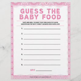 Raten Sie mal das Baby Food [Luxuslackierung [Rosa Briefbogen