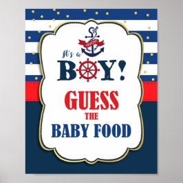 Raten Sie mal das Baby Food Nautical Baby Shower G Poster