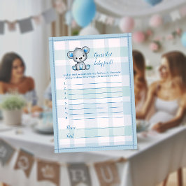 Raten Sie mal das Baby Food Niedlich Grau Bärenjun Einladung