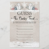 Raten Sie mal das Baby Food Snowman Baby Showspiel (Vorderseite)