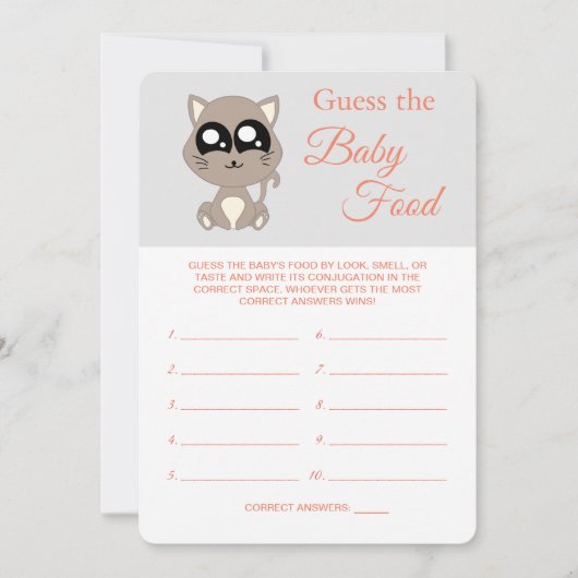 Raten Sie mal das Babynahrung, die Babydusche, die Einladung (Vorderseite)