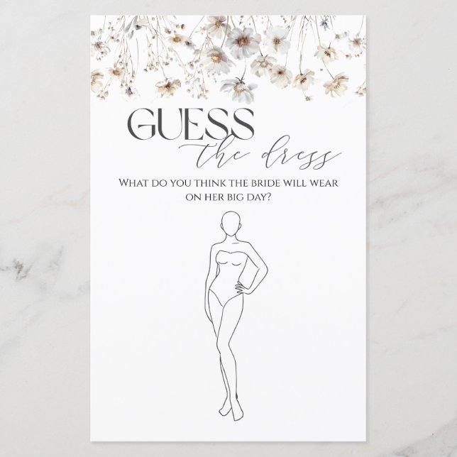 Raten Sie mal, das Brautparty der Dress Wildblume (Vorderseite)