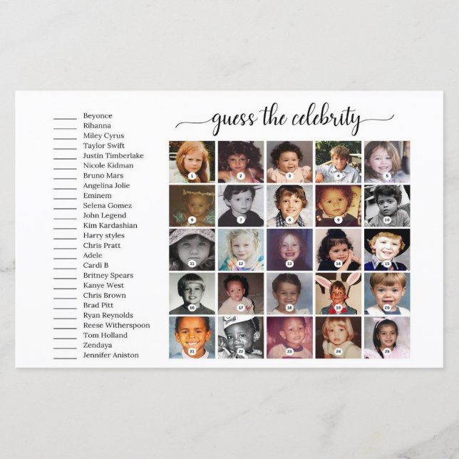 Raten Sie mal das Celebrity Baby Duwer Game, das i (Vorderseite)