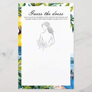 Raten Sie mal, das Dress Amalfi Brautparty Game
