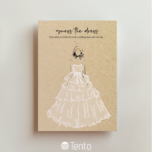 Raten Sie mal das Kleid - Brautparty Game Einladung