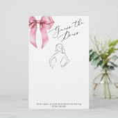 Raten Sie mal, das Kleid Pink Bow Script Bridal Ga (Stehend Vorderseite)