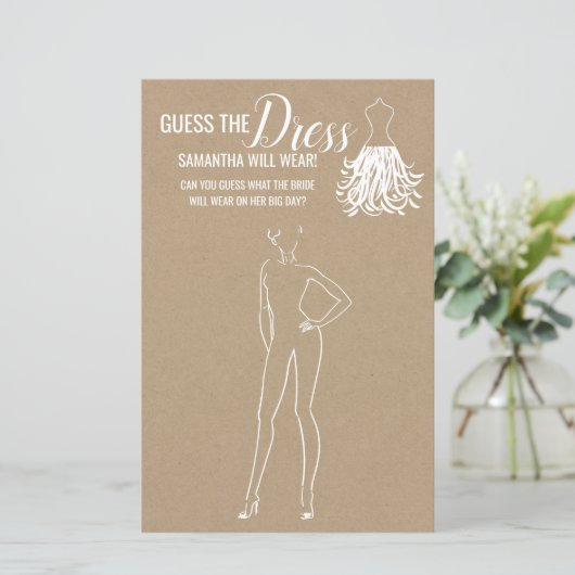 Raten Sie mal, das Kleid rustikale Dusche zweispra (Stehend Vorderseite)