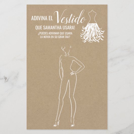 Raten Sie mal, das Kleid rustikale Dusche zweispra (Rückseite)