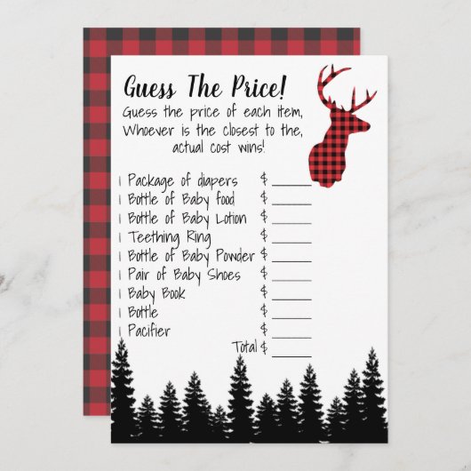 Raten Sie mal das Preis-Baby-Duschspiel Einladung (Vorne/Hinten)