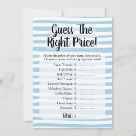 Raten Sie mal, das Preis-Brautparty-Spiel ist blau Einladung