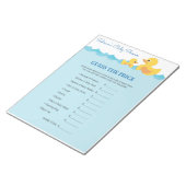 Raten Sie mal, das Preis Rubber Duck Baby Duck Spi Notizblock (angewinkelt)