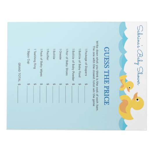 Raten Sie mal, das Preis Rubber Duck Baby Duck Spi Notizblock (Vorderseite)