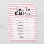 Raten Sie mal, das Preisbaby Duschspiel pink weiß Einladung (Vorne/Hinten)